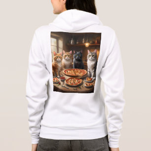 Pizza Paw-ty: Vier katten graven in! Hoodie