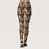 Pizza Paw-ty: Vier katten graven in! Leggings (Achterkant)