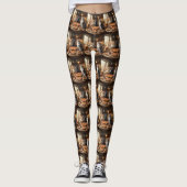 Pizza Paw-ty: Vier katten graven in! Leggings (Voorkant)