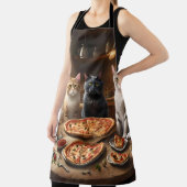 Pizza Paw-ty: Vier katten graven in! Schort (Insitu)