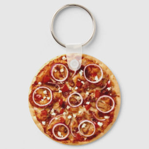 Pizza Peperoni met ringende Sleutelhanger