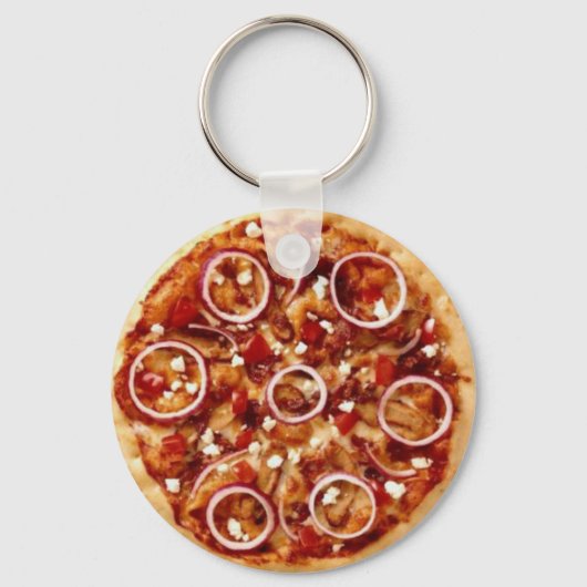 Pizza Peperoni met ringende Sleutelhanger (Voorkant)