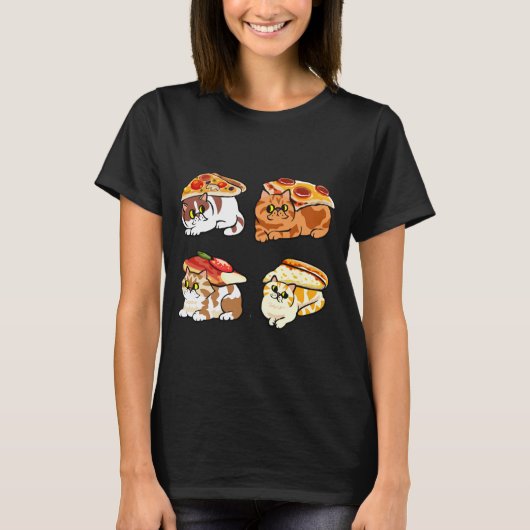 Pizza Perzische Kat T-shirt (Voorkant)
