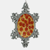 Pizza Pewter Snowflake Ornament (Links)