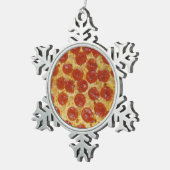 Pizza Pewter Snowflake Ornament (Rechts)