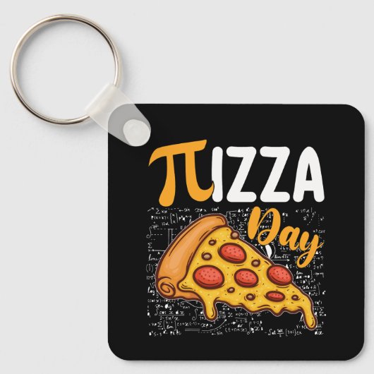 Pizza Pi-dag Wiskunde Wiskunde Liefhebbers Sleutelhanger (Voorkant)