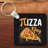Pizza Pi-dag Wiskunde Wiskunde Liefhebbers Sleutelhanger (Voorkant)
