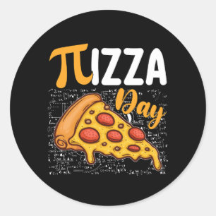 Pizza Pi Day Wiskunde Wiskunde Liefhebbers Ronde Sticker