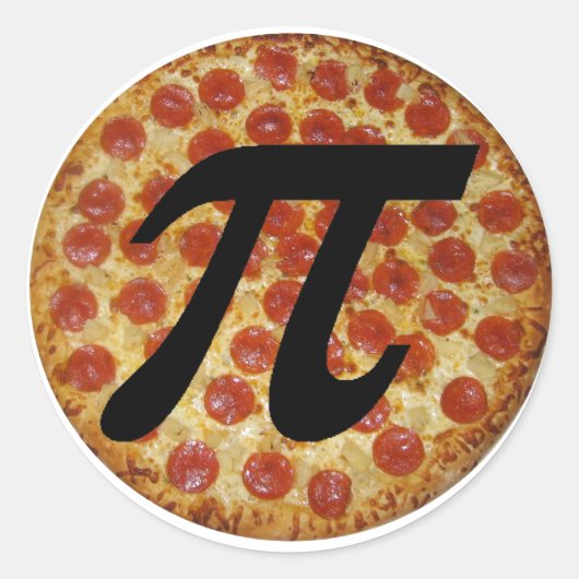 Pizza PI Ronde Sticker (Voorkant)