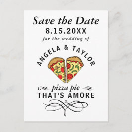 Pizza Pie Amore Typografie Trouwen Save the Date Briefkaart