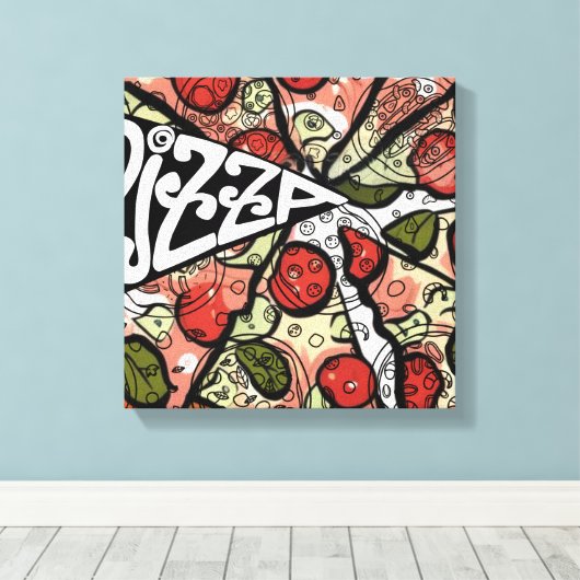 Pizza Pie Canvas Afdruk (Insitu (Houten vloer))
