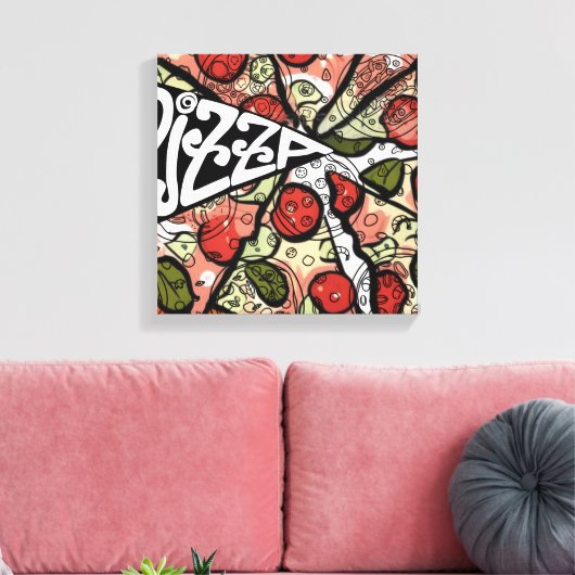 Pizza Pie Canvas Afdruk (Insitu (Woonkamer))