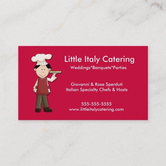 Pizza Pie Chef Italiaanse visitekaartje (Voorkant)