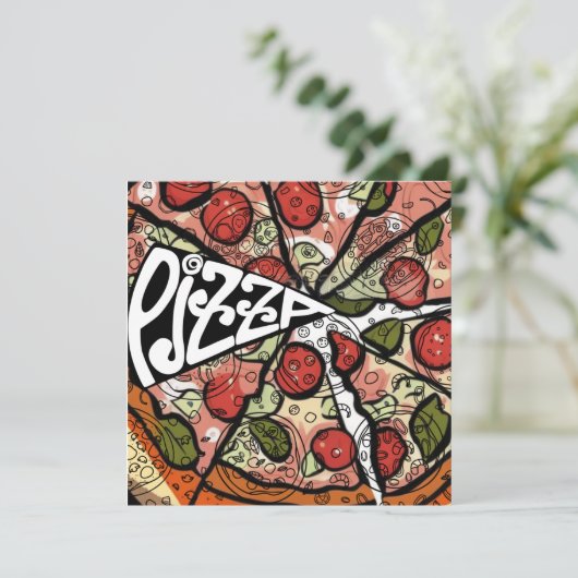 Pizza Pie Feestdagenkaart (Staand voorkant)