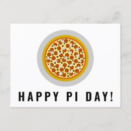 Pizza Pie Happy Pi Day | Pepperoni paddestoel Oliv Briefkaart