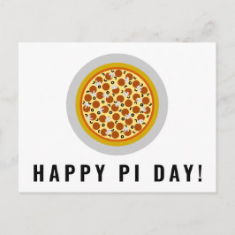 Pizza Pie Happy Pi Day | Pepperoni paddestoel Oliv Briefkaart