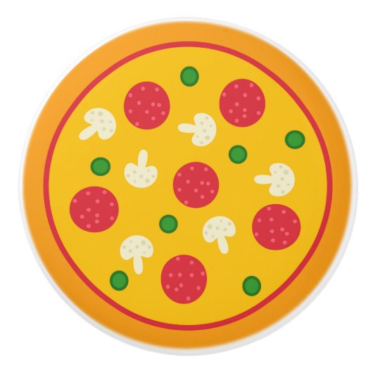 Pizza Pie Keramische Knop (Voorkant)