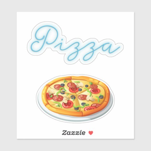 Pizza Pie Neon Pizza Sign Sticker (Vel)