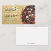 Pizza Pie op houten tafel Visitekaartje (Voorkant / Achterkant)