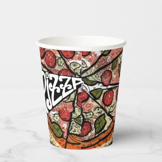 Pizza Pie Papieren Bekers (Rechts)