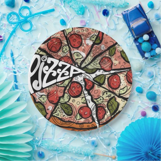 Pizza Pie Papieren Bordje (Feest)