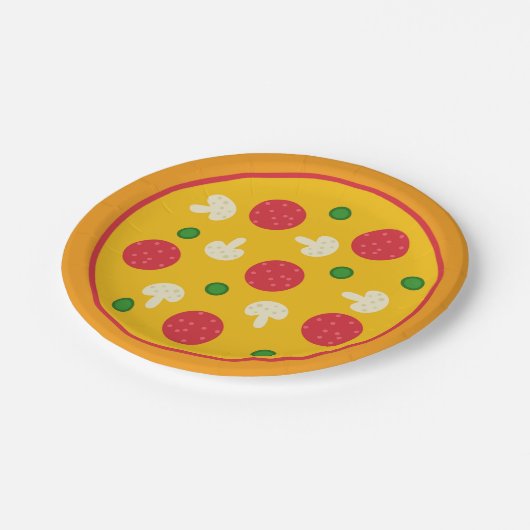 Pizza Pie Papieren Bordje (Gekanteld)