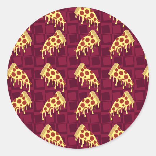 Pizza Pie Pattern Ronde Sticker (Voorkant)