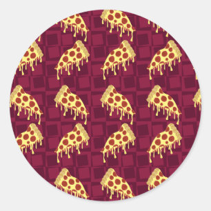 Pizza Pie Pattern Ronde Sticker
