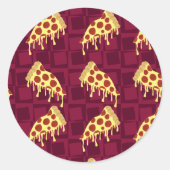 Pizza Pie Pattern Ronde Sticker (Voorkant)