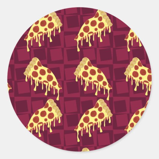 Pizza Pie Pattern Ronde Sticker (Voorkant)