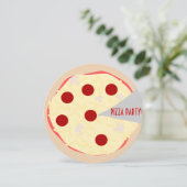 Pizza Pie Pizza Party Invitation Kaart (Staand voorkant)