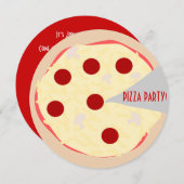 Pizza Pie Pizza Party Invitation Kaart (Voorkant / Achterkant)