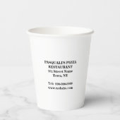 Pizza Pie Restaurant Naam Papieren Bekers (Achterkant)