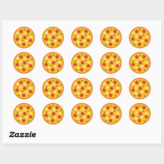 Pizza Pie Ronde Sticker (Vel)