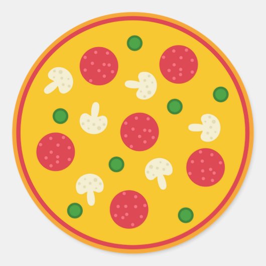 Pizza Pie Ronde Sticker (Voorkant)