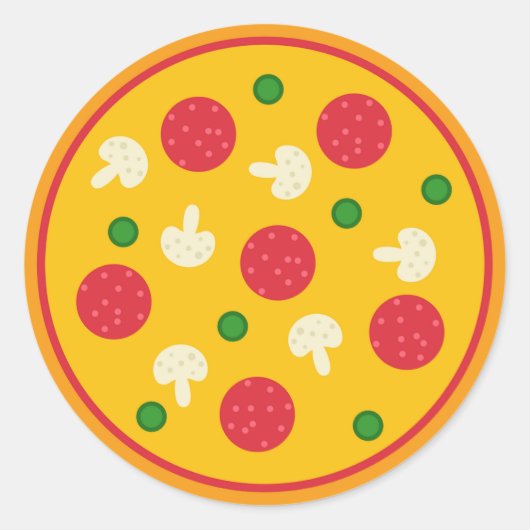 Pizza Pie Ronde Sticker (Voorkant)