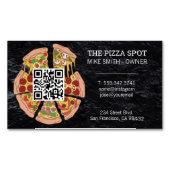 Pizza Pie Slices | QR-code Magnetisch Visitekaartje (Voorkant)