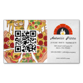 Pizza Pie Slices | steenoven | QR-code Magnetisch Visitekaartje