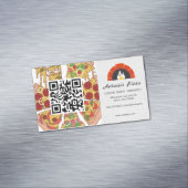 Pizza Pie Slices | steenoven | QR-code Magnetisch Visitekaartje (Voorbeeld)