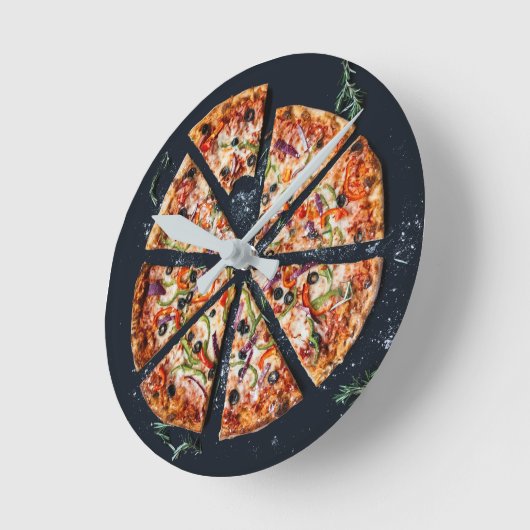 Pizza Pie Wall Clock Ronde Klok (Hoek)