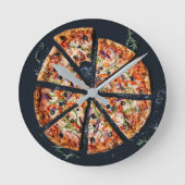 Pizza Pie Wall Clock Ronde Klok (Voorkant)