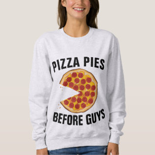 PIZZA PIES VOORDAT GUYS FUNNY LADIES T-SHIRTS