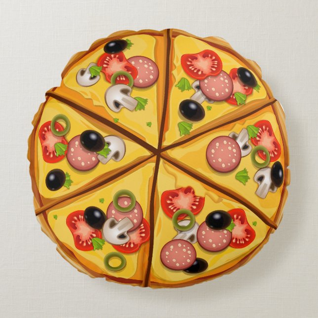 Pizza Pillow Rond Kussen (Voorkant)