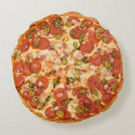Pizza Pillow - Round Pizza Throw Rond Kussen