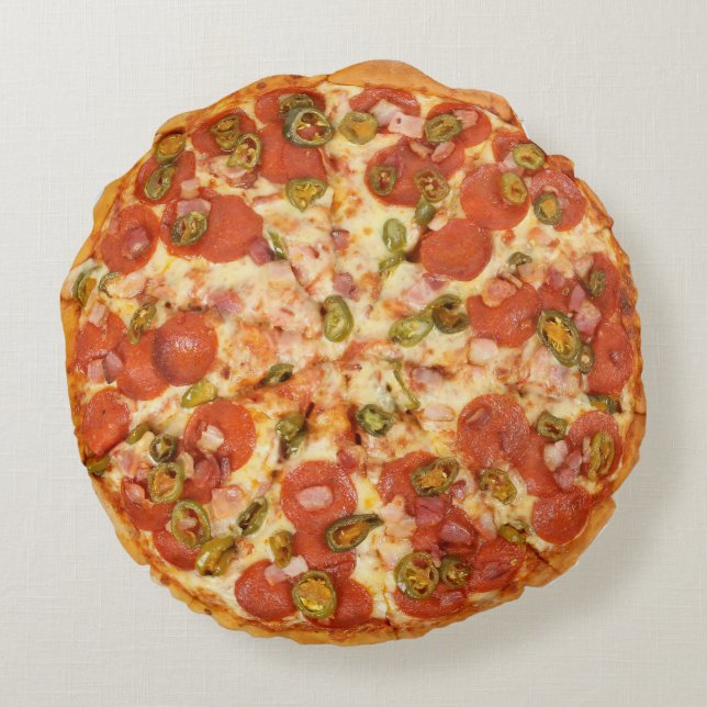Pizza Pillow - Round Pizza Throw Rond Kussen (Achterkant)