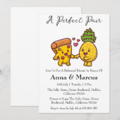 Pizza & Pineapple perfect paar bruids diner Kaart (Voorkant / Achterkant)