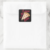 Pizza Pixel Retro Vierkante Sticker (Tas)