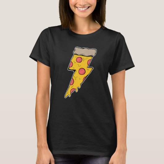 Pizza Pizza koele pizza energie blikseminslag T-shirt (Voorkant)