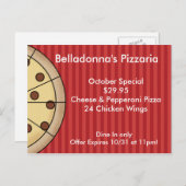 Pizza Pizzaria Briefkaart Promo Card (Voorkant / Achterkant)
