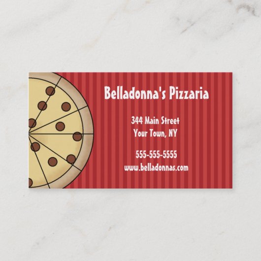 Pizza Pizzaria Italiaanse visitekaartje (Voorkant)